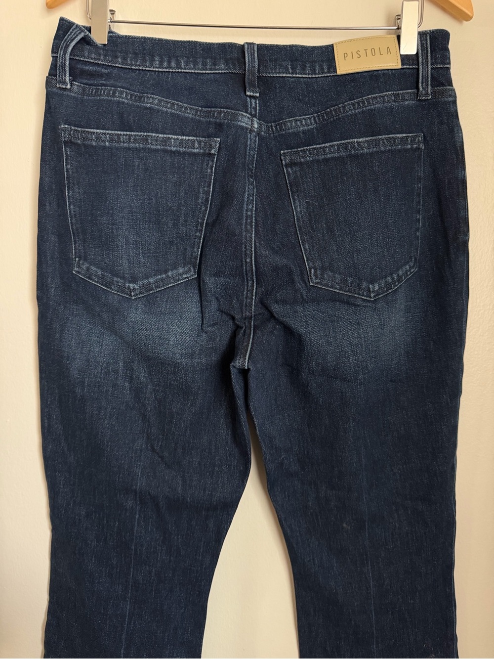 Pistola Lennon High Rise Boot Jean Raw Hem Dark Wash Blue Women Size 31 - Picture 7 of 10